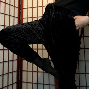 Crushed velvet harem pants by ecoté